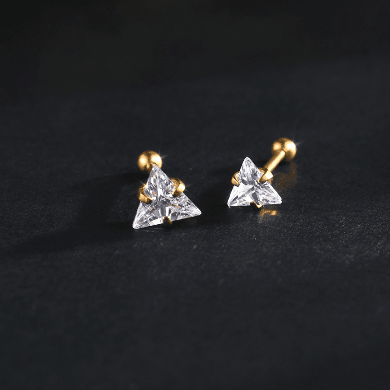 Boucles d'Oreilles Triangle Diamant - Style Luxe