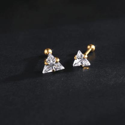 Boucles d'Oreilles Triangle Diamant - Style Luxe