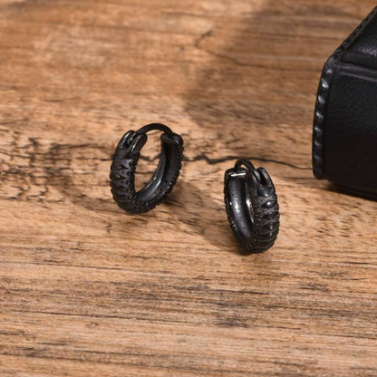 Boucles d'Oreilles Anneaux Écailles - Acier Inoxydable