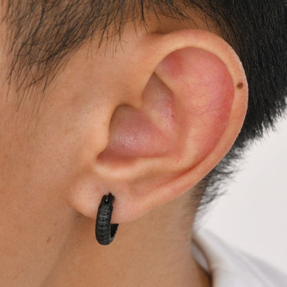 Boucles d'Oreilles Anneaux Écailles - Acier Inoxydable