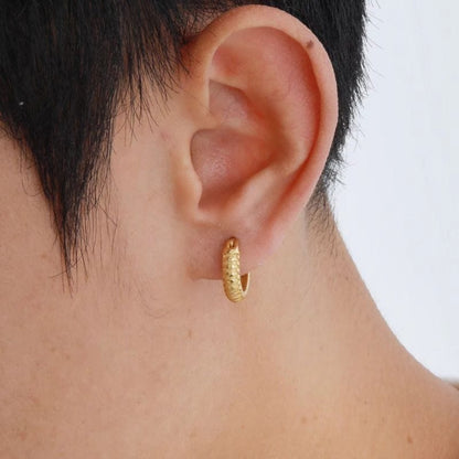Boucles d'Oreilles Anneaux Écailles - Acier Inoxydable