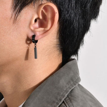 Boucles d’Oreilles Clip Pendantes Barre – Sans Trou Homme