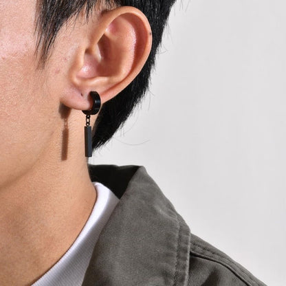 Boucles d’Oreilles Clip Pendantes Barre – Sans Trou Homme