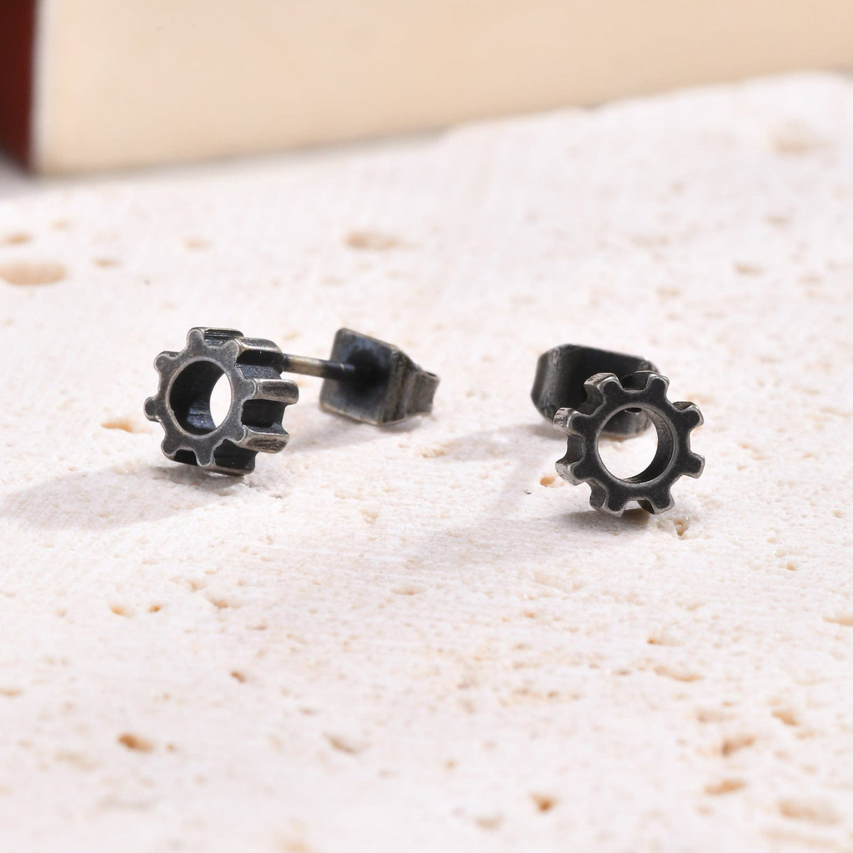 Boucles d'Oreilles Engrenage - Acier Inoxydable Tendance