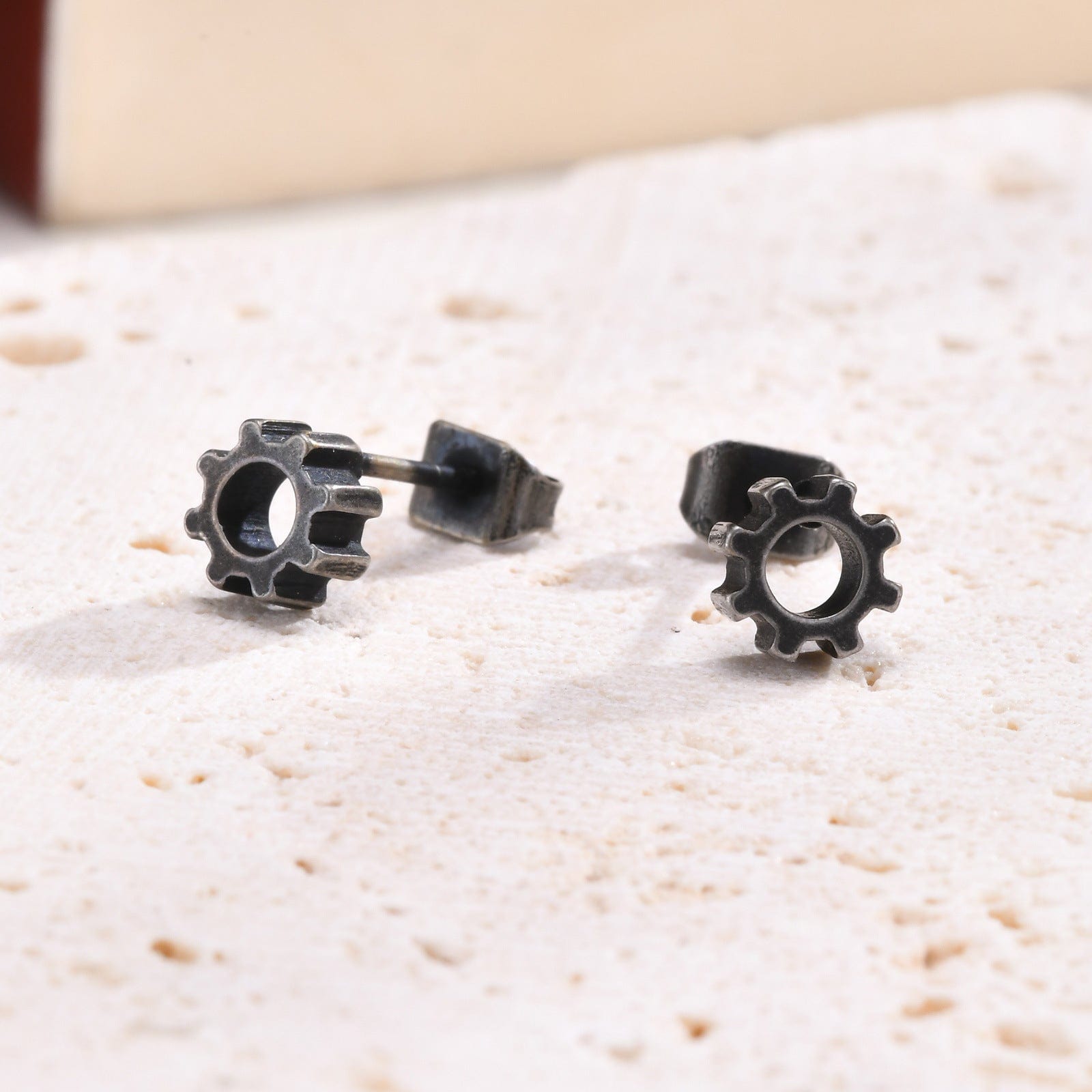 Boucles d'Oreilles Engrenage - Acier Inoxydable Tendance