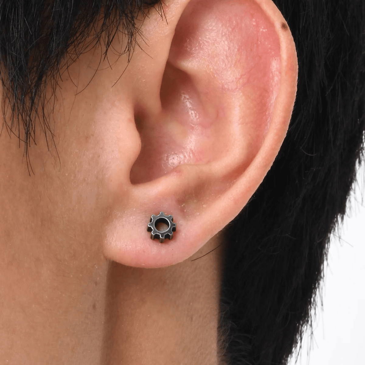 Boucles d'Oreilles Engrenage - Acier Inoxydable Tendance