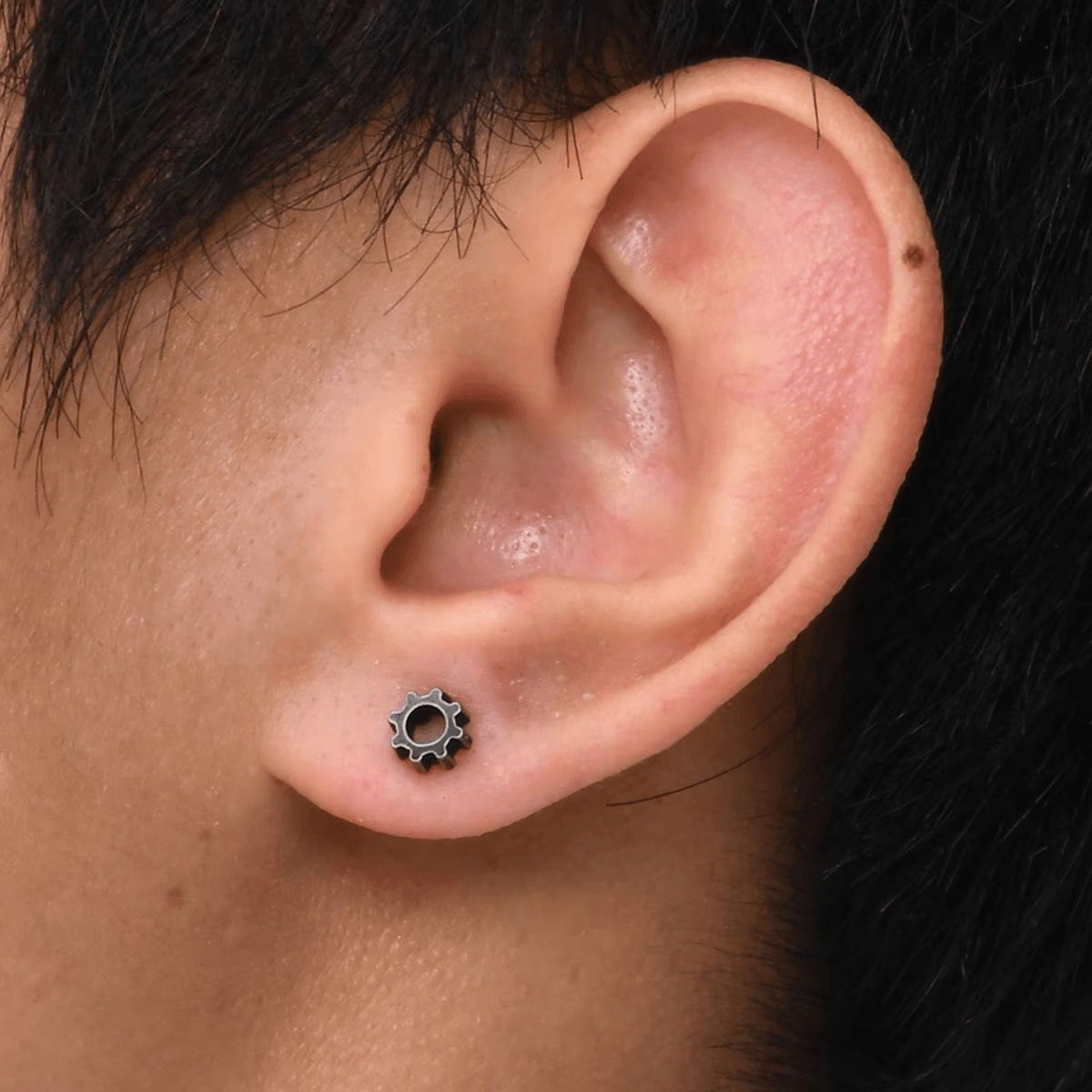 Boucles d'Oreilles Engrenage - Acier Inoxydable Tendance