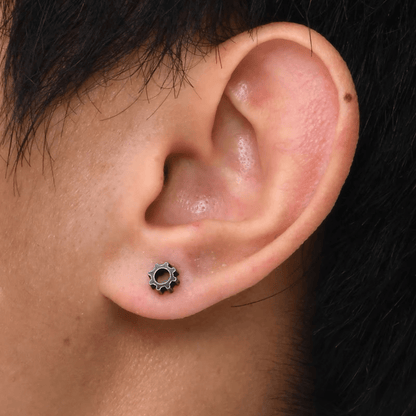 Boucles d'Oreilles Engrenage - Acier Inoxydable Tendance
