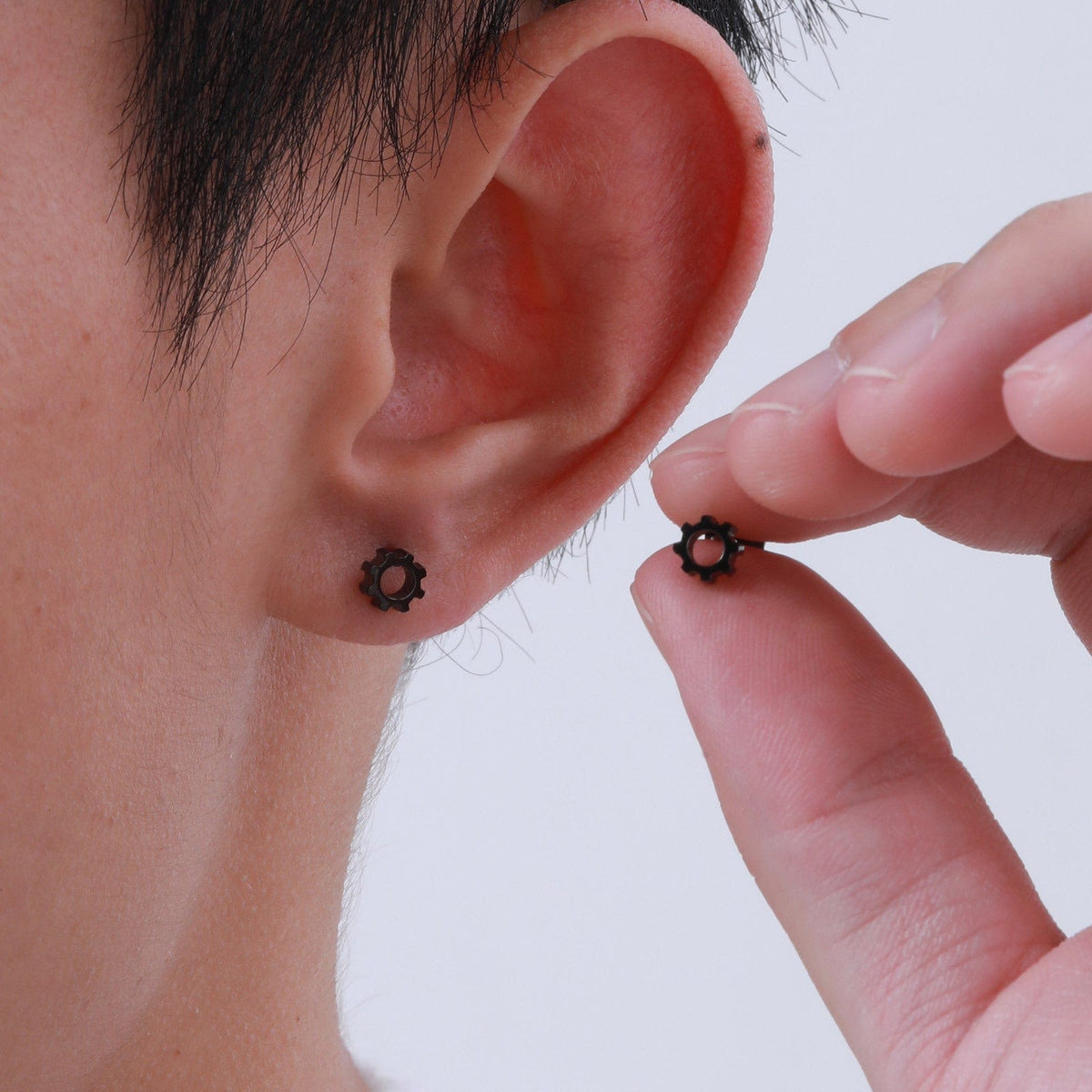 Boucles d'Oreilles Engrenage - Acier Inoxydable Tendance