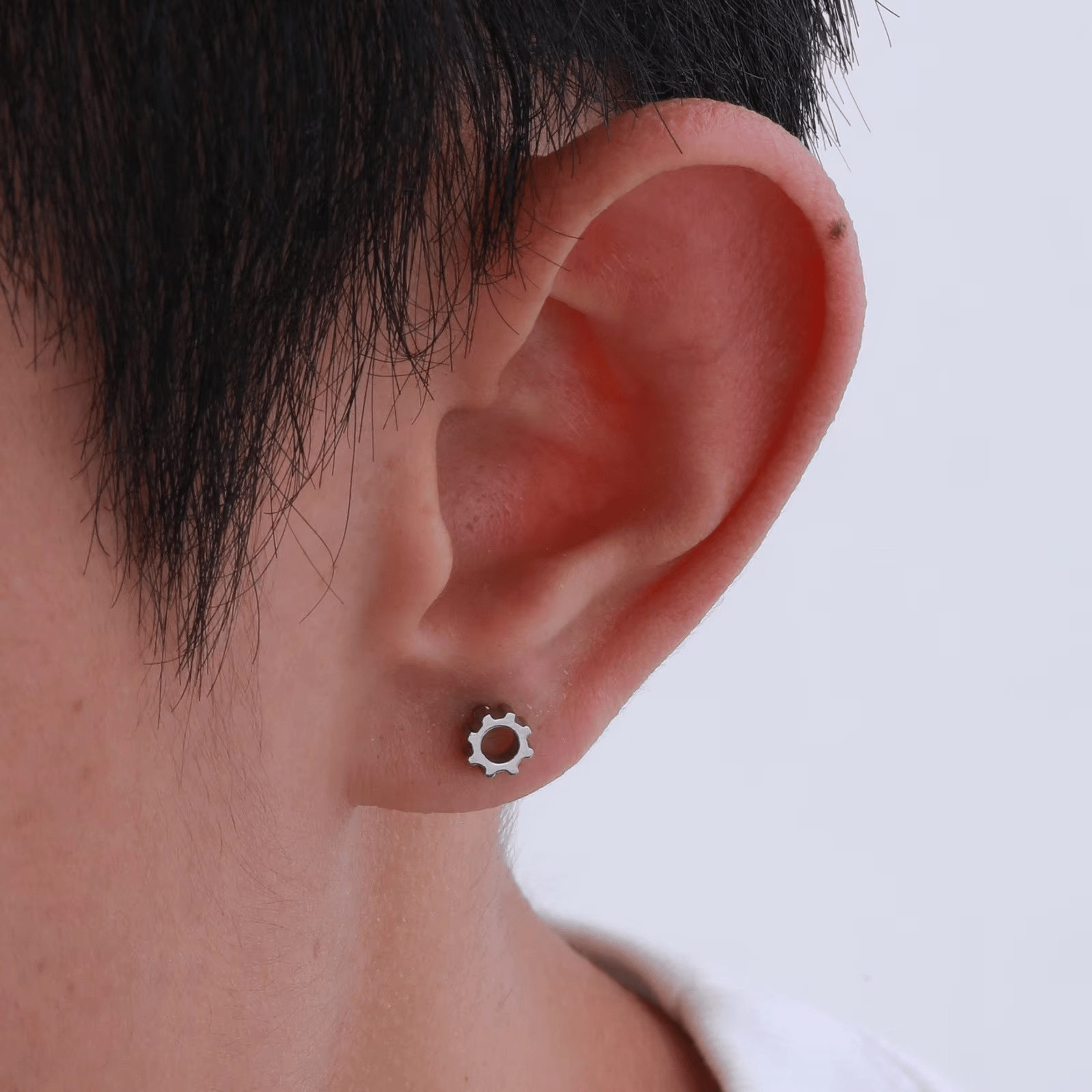 Boucles d'Oreilles Engrenage - Acier Inoxydable Tendance