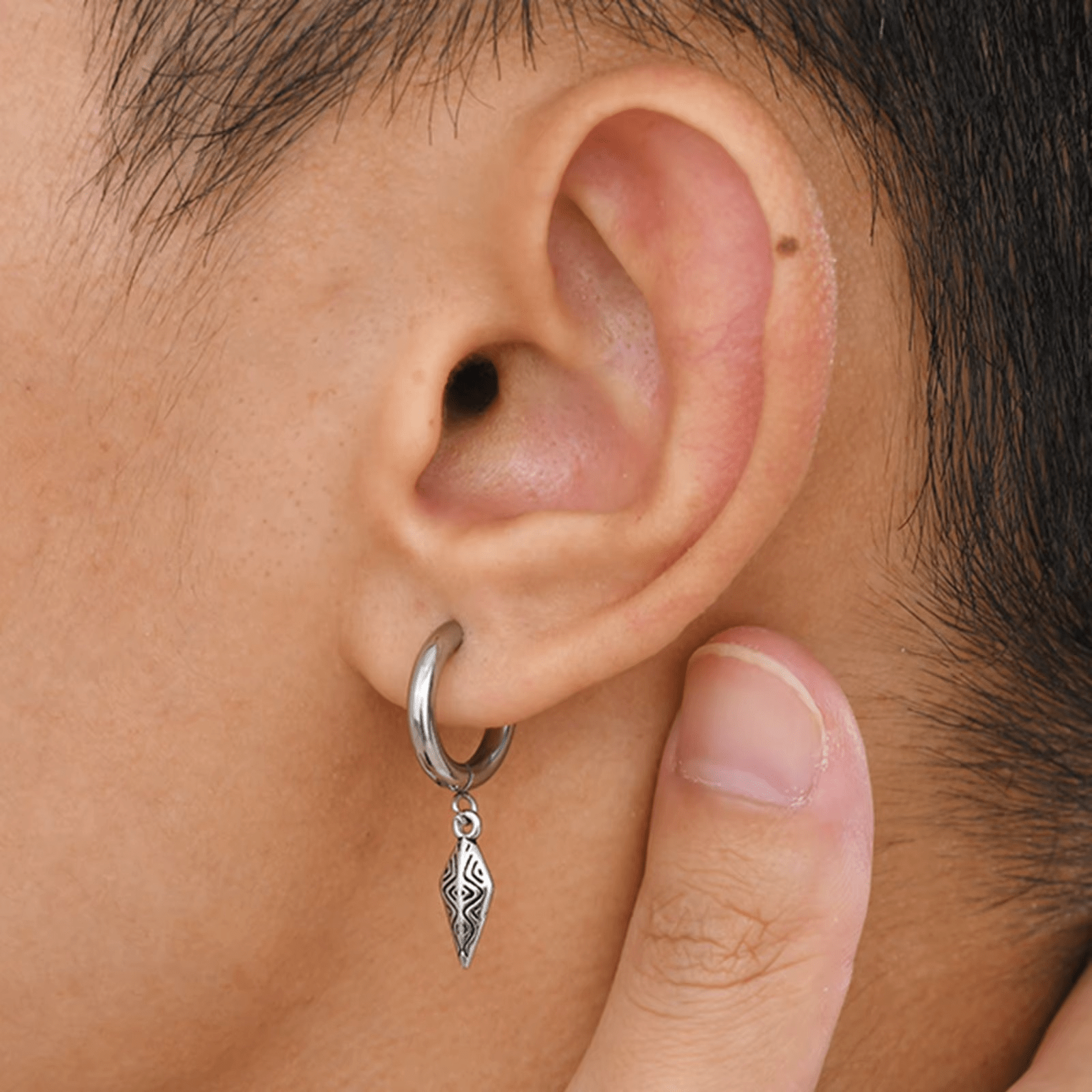 Boucles d’Oreilles Pendantes Argentées - Style Tribal