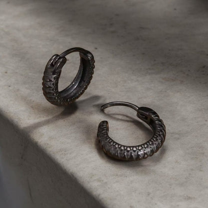 Boucles d'Oreilles Anneaux Écailles - Acier Inoxydable