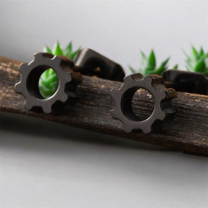 Boucles d'Oreilles Engrenage - Acier Inoxydable Tendance