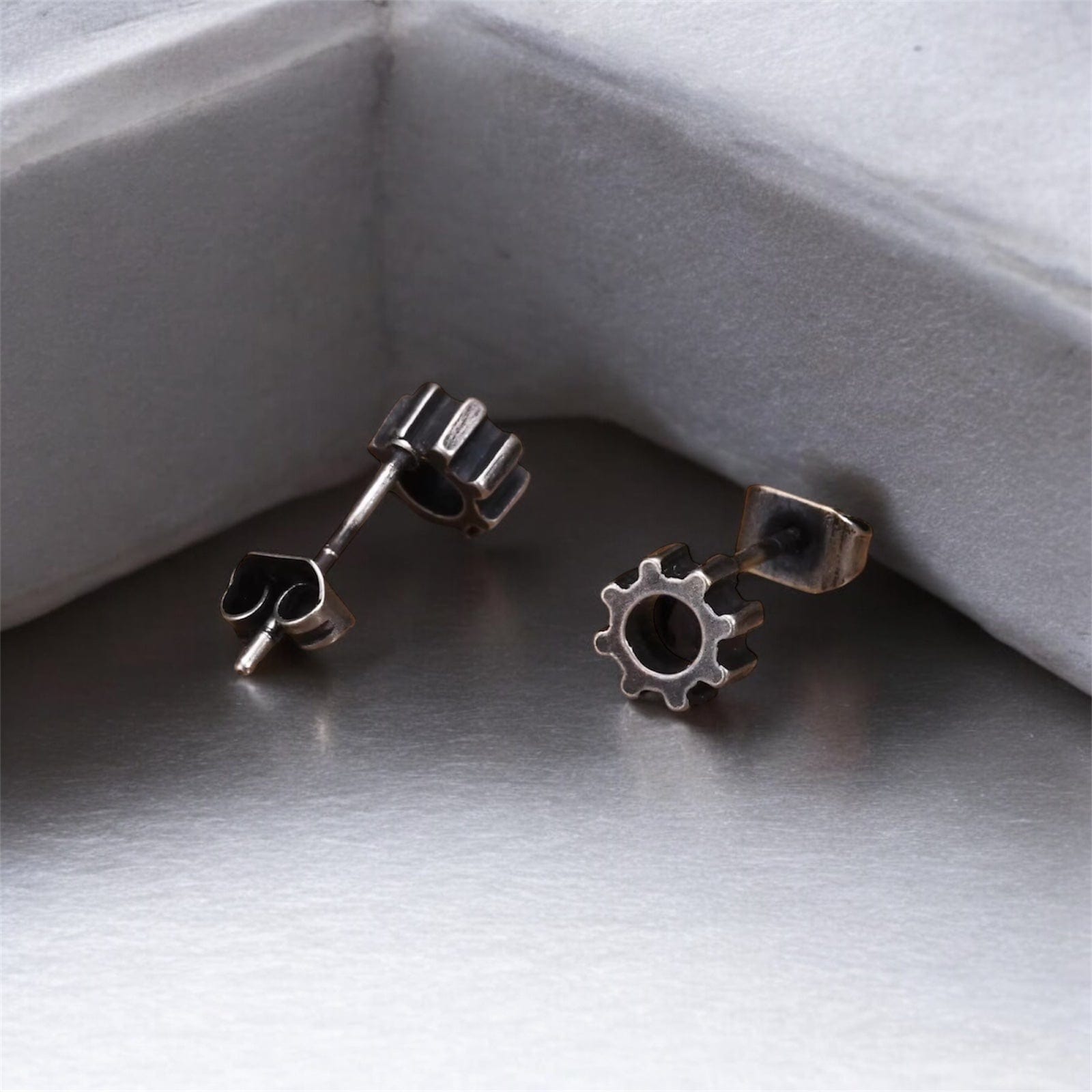 Boucles d'Oreilles Engrenage - Acier Inoxydable Tendance