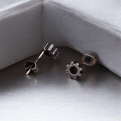 Boucles d'Oreilles Engrenage - Acier Inoxydable Tendance