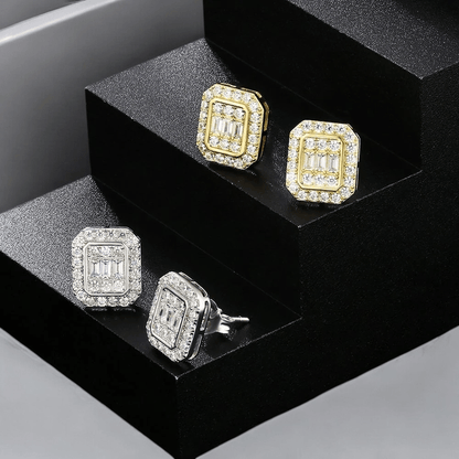 Boucles d’Oreilles Carré Luxe – Effet Diamant Brillant
