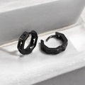 Boucles d’Oreilles Créoles – Anneau avec Croix Gravée en Acier