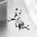 Boucles d'Oreilles Croix Pendante - Acier Inoxydable