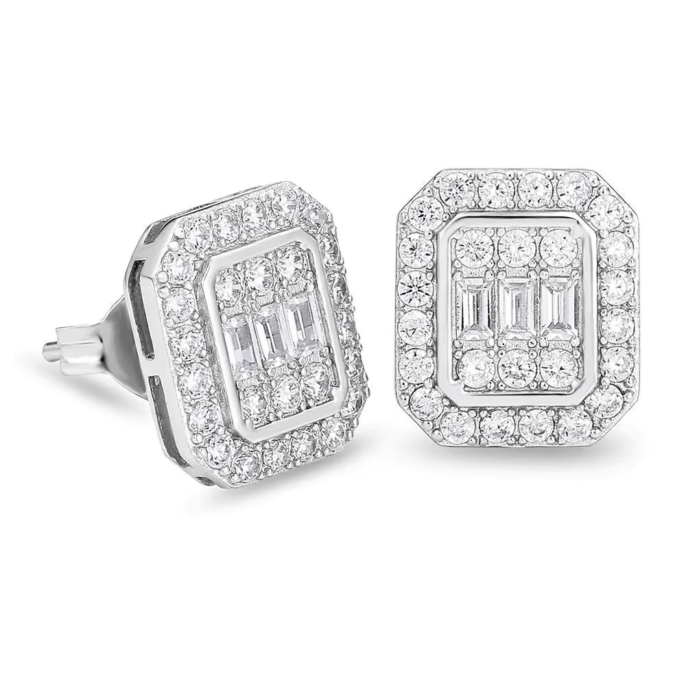 Boucles d’Oreilles Carré Luxe – Effet Diamant Brillant