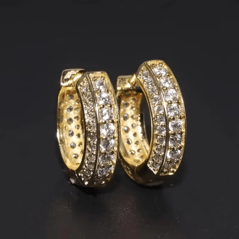 Boucles d’Oreilles Créoles Luxe – Dorées & Argentées Effet Diamant