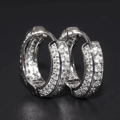 Boucles d’Oreilles Créoles Luxe – Dorées & Argentées Effet Diamant