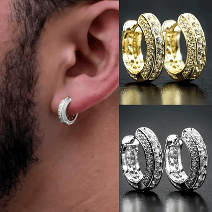 Boucles d’Oreilles Créoles Luxe – Dorées & Argentées Effet Diamant