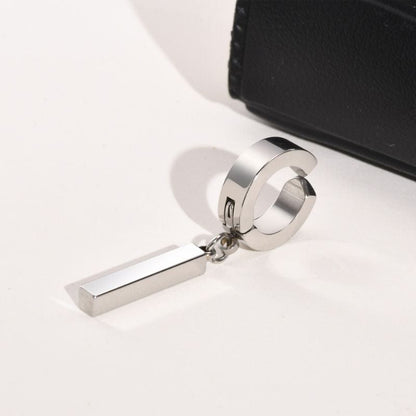 Boucles d’Oreilles Pendantes Barre – Acier Inoxydable Homme