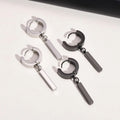 Boucles d’Oreilles Pendantes Barre – Acier Inoxydable Homme
