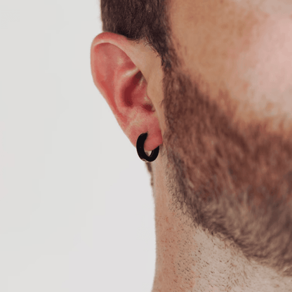 Boucles d'Oreilles Anneaux Noirs - Style Minimaliste et Discret