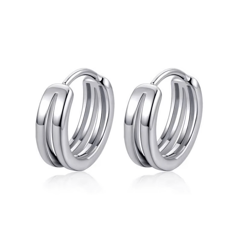 Boucles d'Oreilles Anneaux doubles – Style moderne et tendance