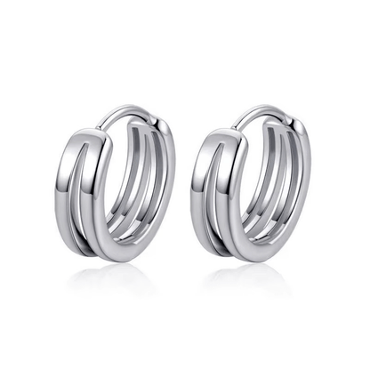 Boucles d'Oreilles Anneaux doubles – Style moderne et tendance