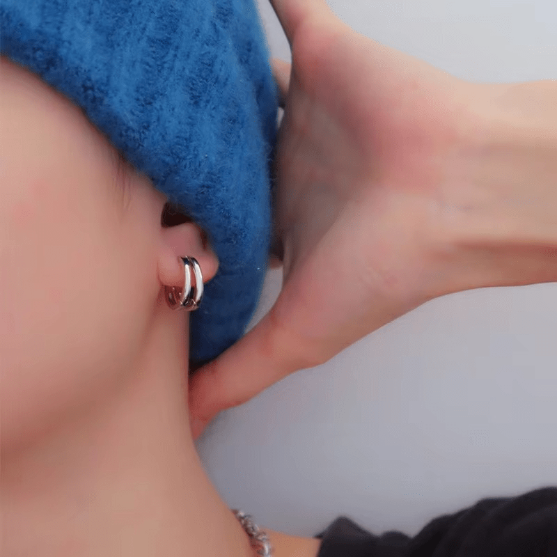 Boucles d'Oreilles Anneaux doubles – Style moderne et tendance
