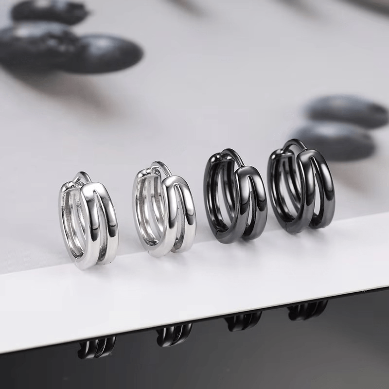 Boucles d'Oreilles Anneaux doubles – Style moderne et tendance