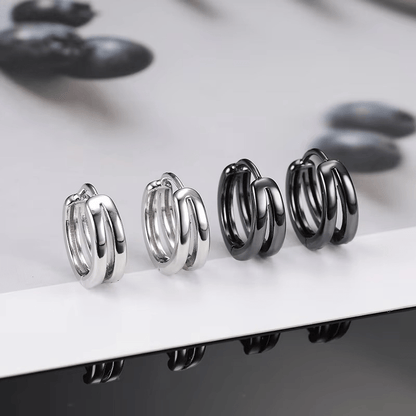 Boucles d'Oreilles Anneaux doubles – Style moderne et tendance