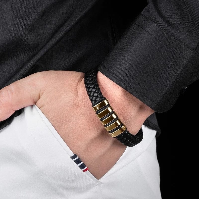 Bracelet Personnalisé en Cuir Tressé