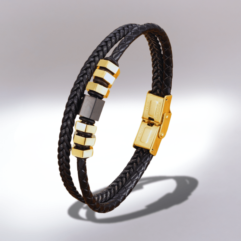 Bracelet en Cuir Tressé Fin
