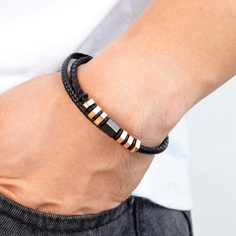 Bracelet en Cuir Tressé Fin