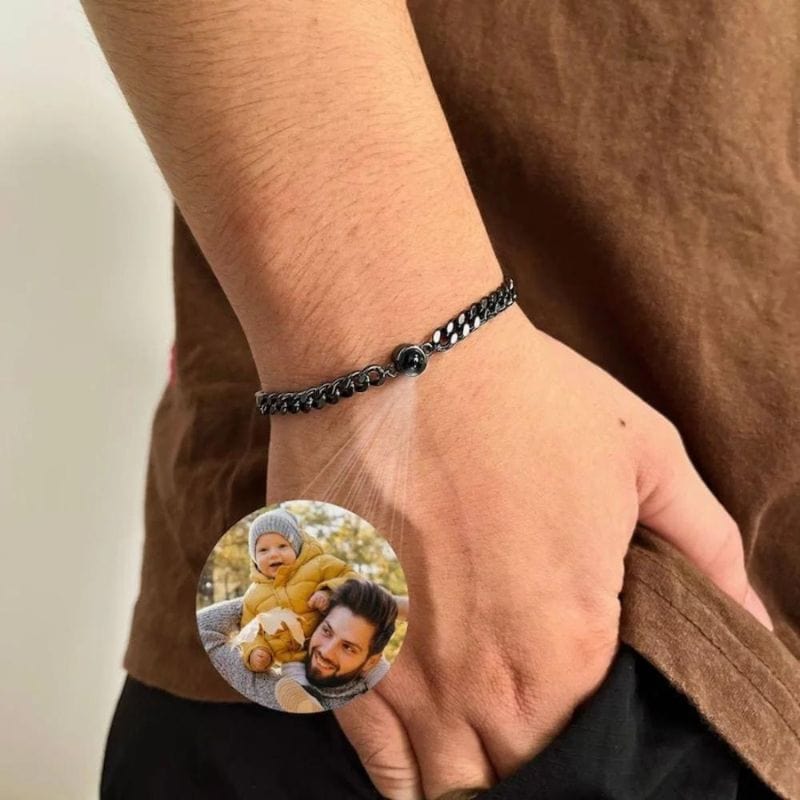 Bracelet Gourmette Homme Photo Personnalisée