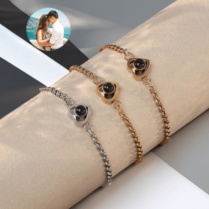 Bracelet photo cœur à personnaliser