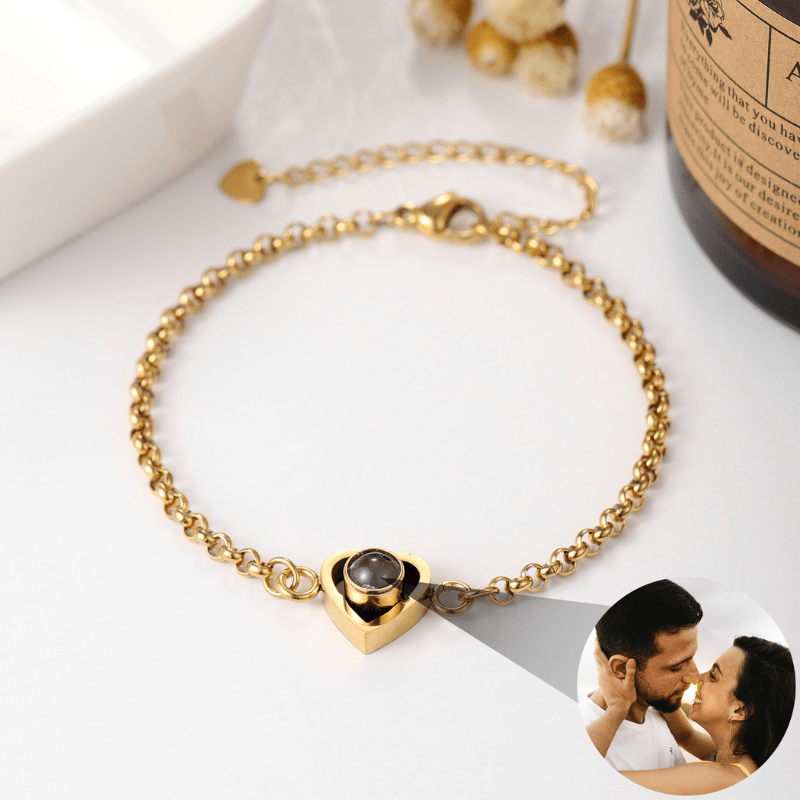 Bracelet photo cœur à personnaliser