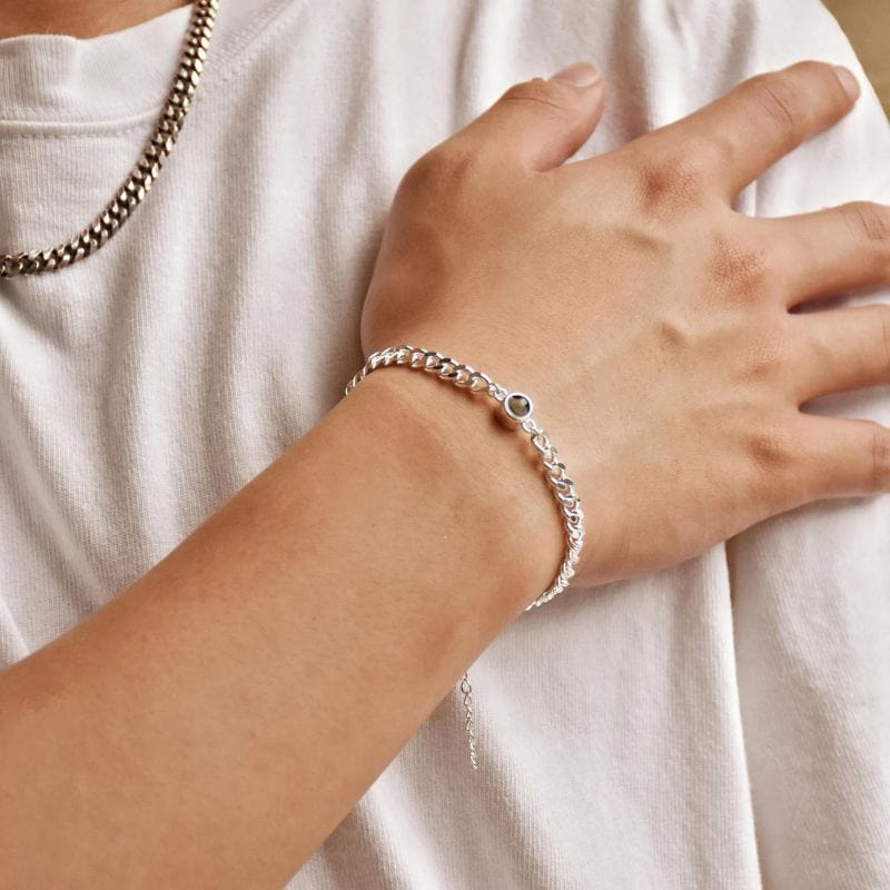 Bracelet Gourmette Homme Photo Personnalisée
