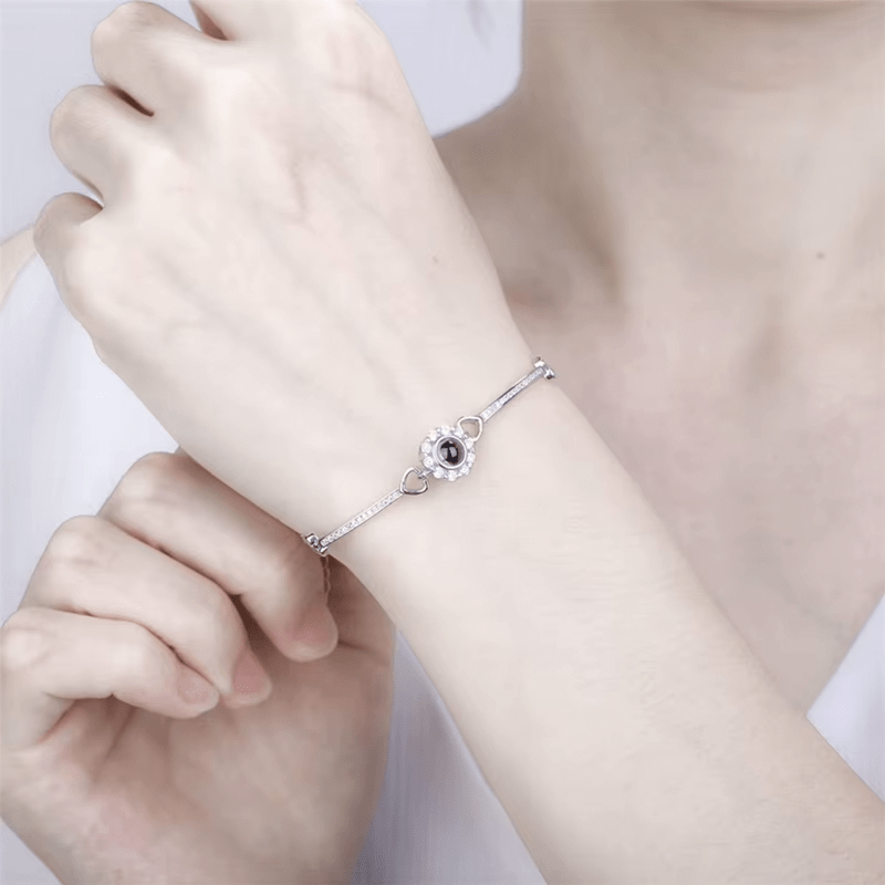 Bracelet photo projection en argent