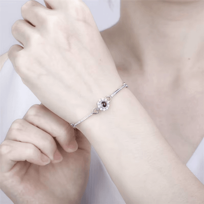 Bracelet photo projection en argent