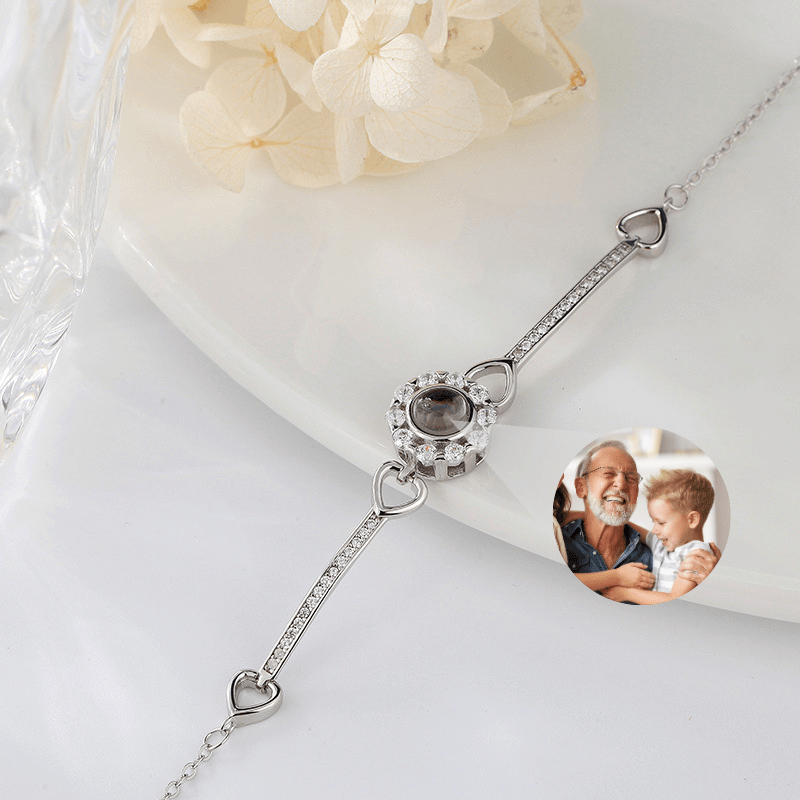 Bracelet photo projection en argent