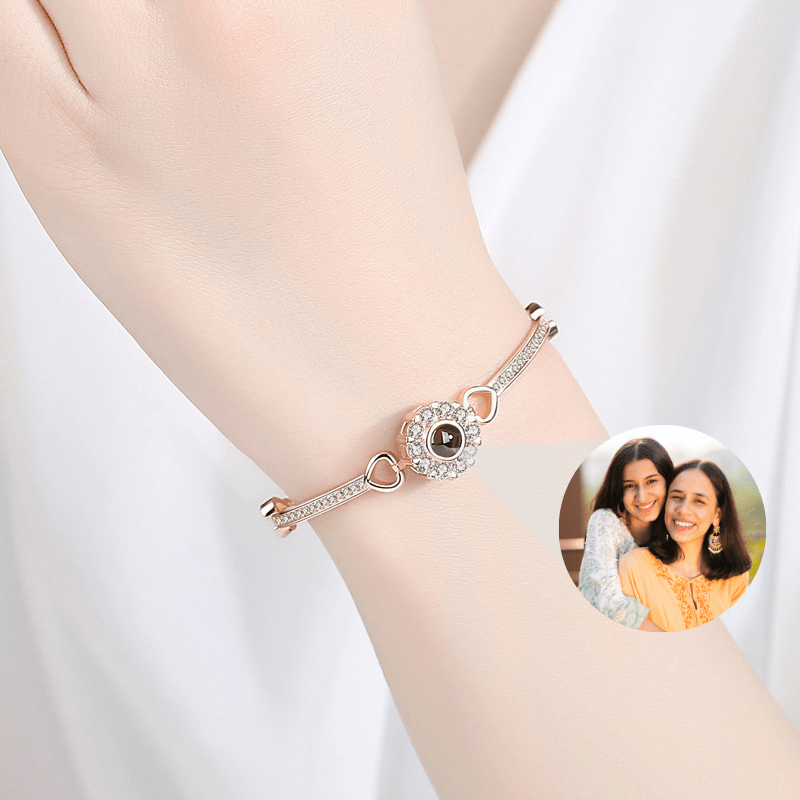 Bracelet photo projection en argent