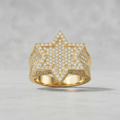 Bague Chevalière Diamant Homme Moissanite Étoile