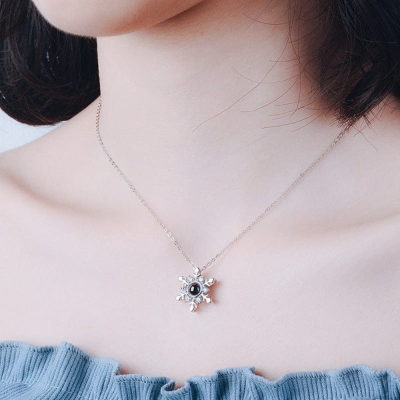 Collier Personnalisé Photo - Flocon de Neige