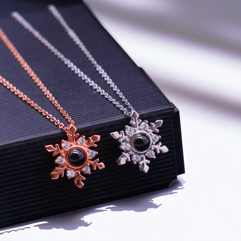 Collier Personnalisé Photo - Flocon de Neige