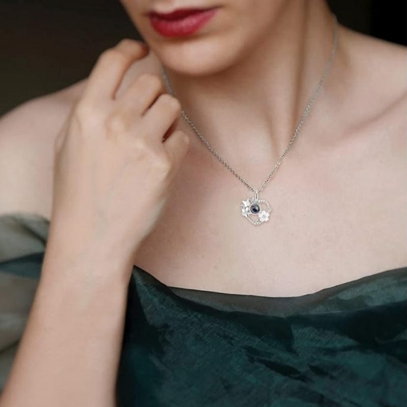 Collier Photo Coeur en Argent
