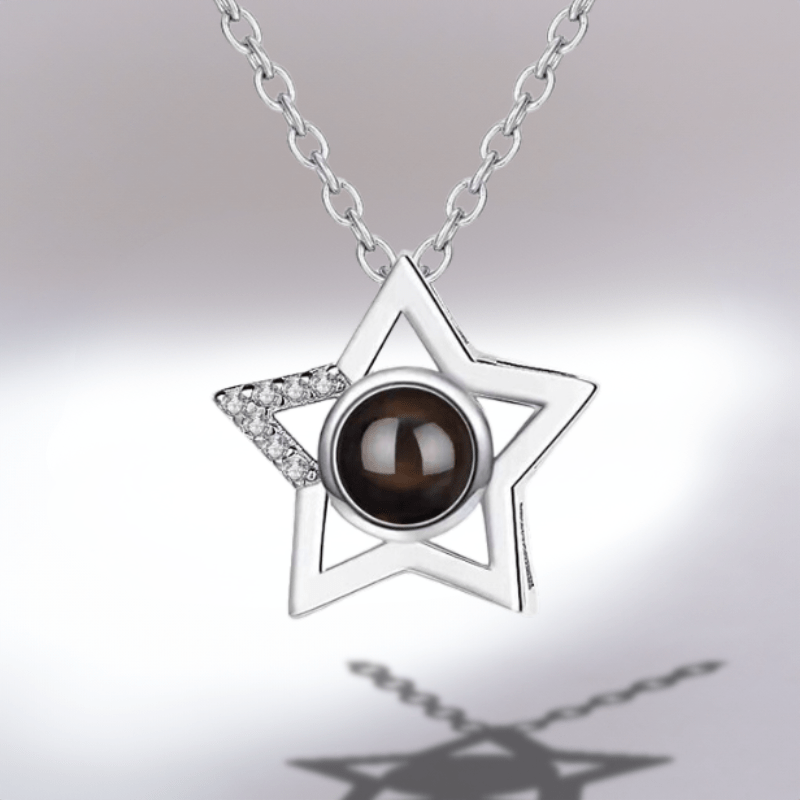 Collier Photo Projection Étoile en Argent